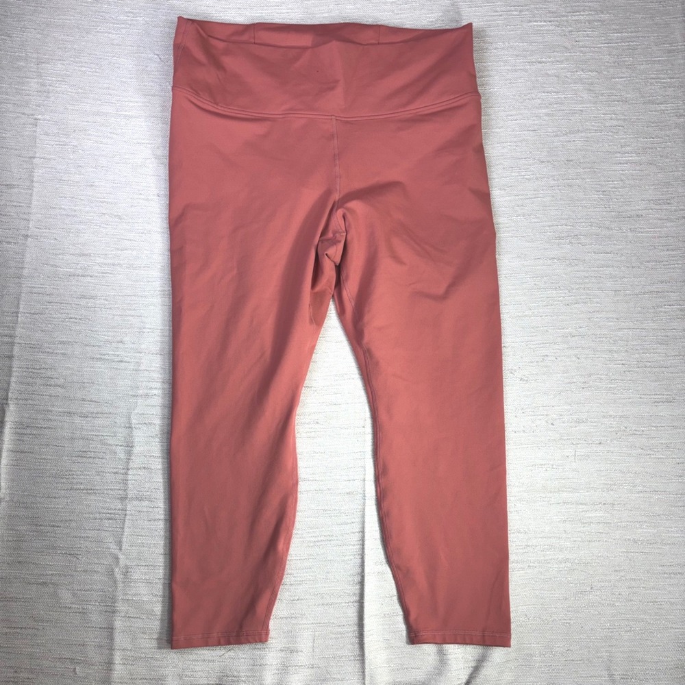 Fabletics PowerHold‎ High Waisted Lattice Back Leggings Rust 2X CS826134-9728